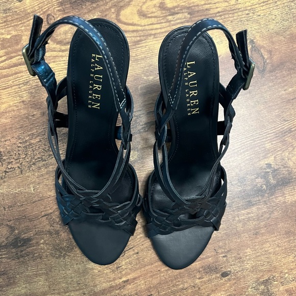 Lauren Ralph Lauren size 8 black wedge sandals with strap. Never worn. - Picture 5 of 5